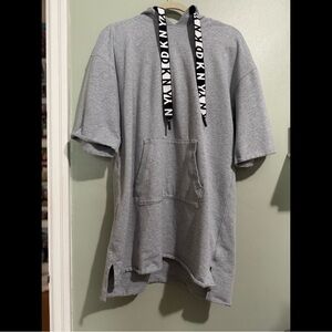DKNY Sport Heather Gray Top with Red Trim